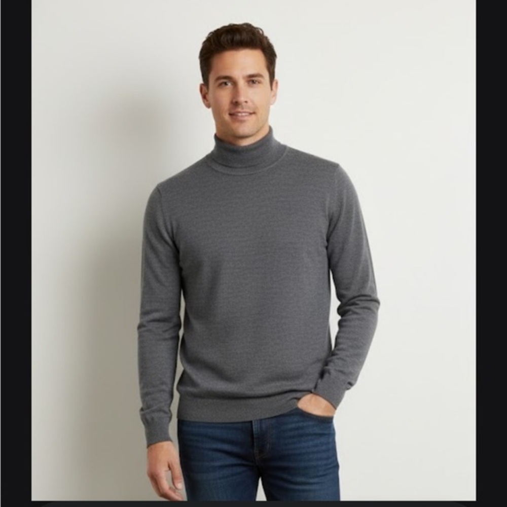 Saks Fifth Avenue Charcoal Turtleneck Sweater